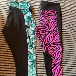 2 Pair of LulaRoe Rise Collection Crop Leggings Size XL